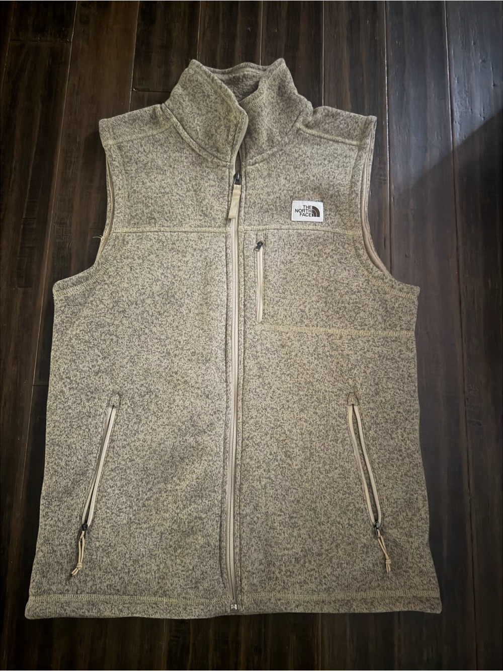 The North Face Men’s Heather Tan Full-Zip Fleece Vest